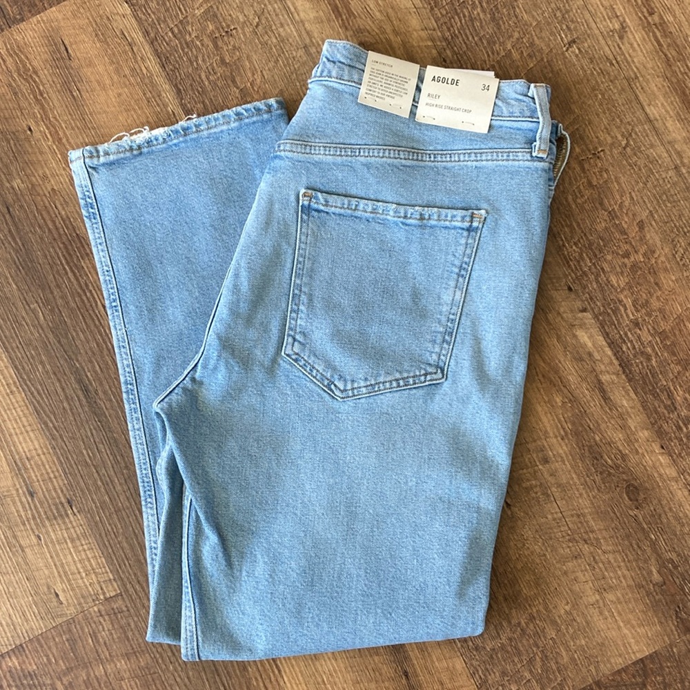 Agolde Riley high rise straight crop jean